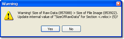 A sample warning dialog A sample warning dialog