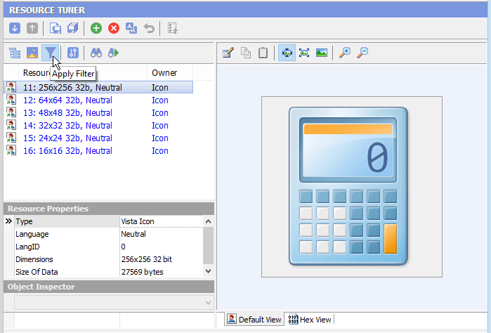 Resource filter applied Resource filter applied