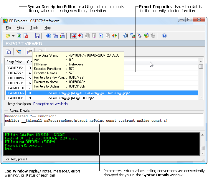Export, Import and Delay Import Table Viewer Export, Import and Delay Import Table Viewer